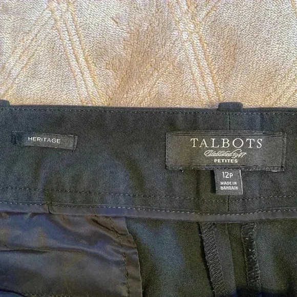 Talbots Black Heritage Trouser Pants size 12P - Picture 4 of 7